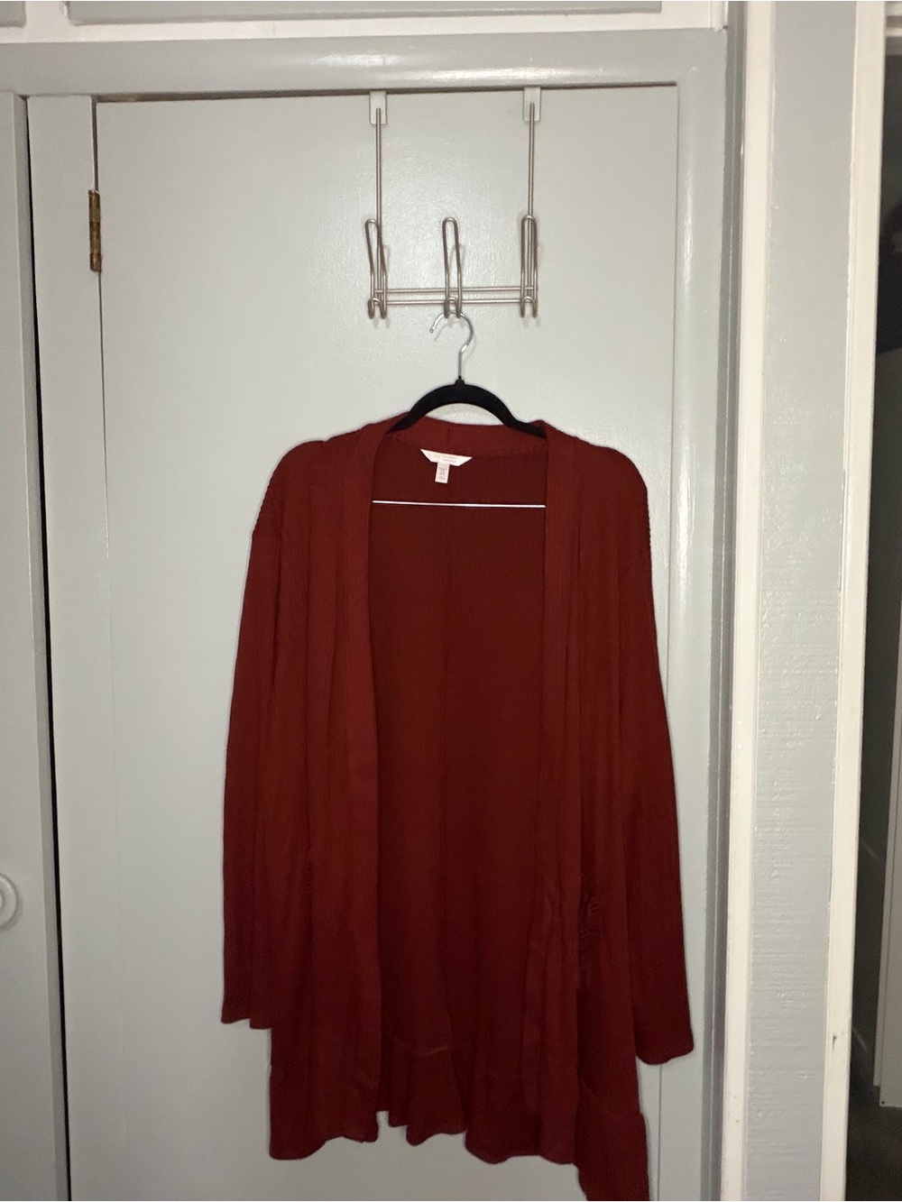 LC Lauren Conrad Rust Open-Front Cardigan
